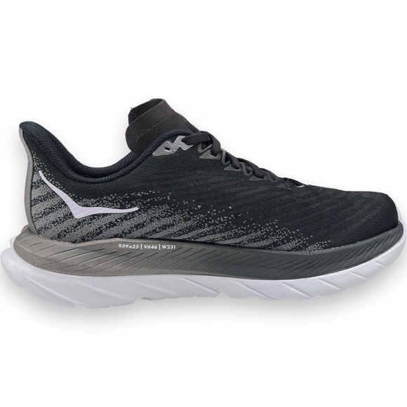 Hoka One One Mach 5 Mens Size 9 1127893 BCSTL Black Castlerock Running Shoes - Picture 3 of 9